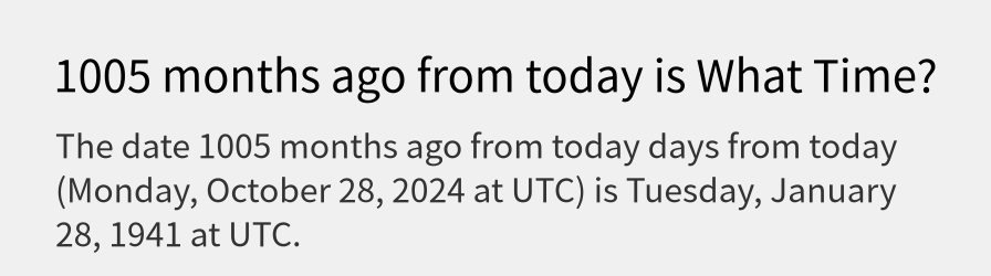 What date is 1005 months ago from today?