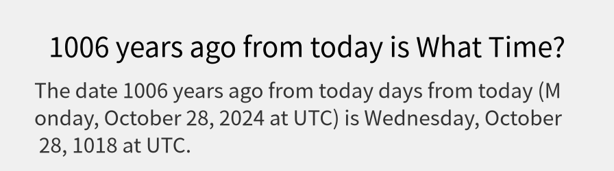 What date is 1006 years ago from today?