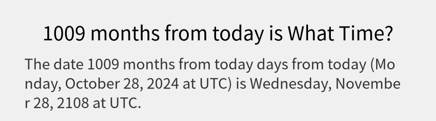 What date is 1009 months from today?