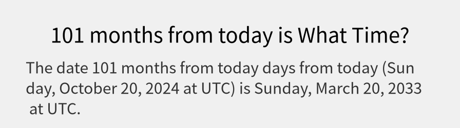 What date is 101 months from today?