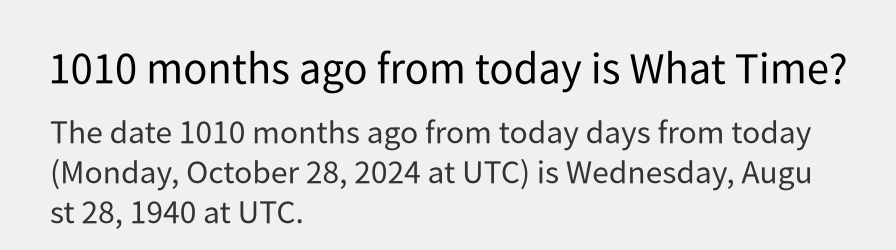 What date is 1010 months ago from today?