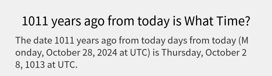 What date is 1011 years ago from today?