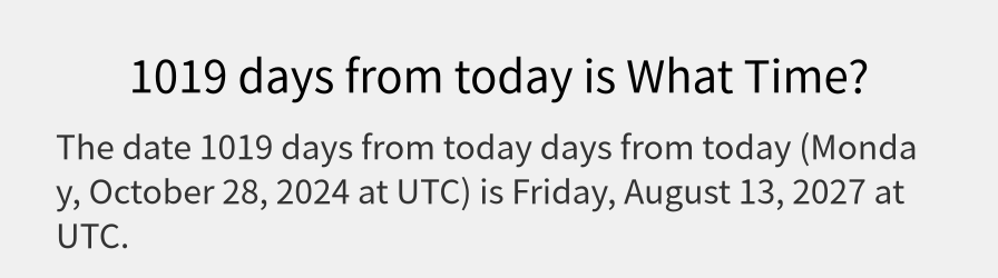 What date is 1019 days from today?