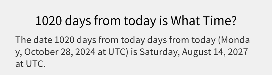 What date is 1020 days from today?