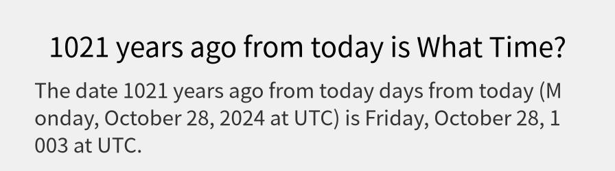 What date is 1021 years ago from today?