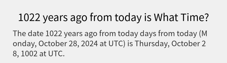 What date is 1022 years ago from today?