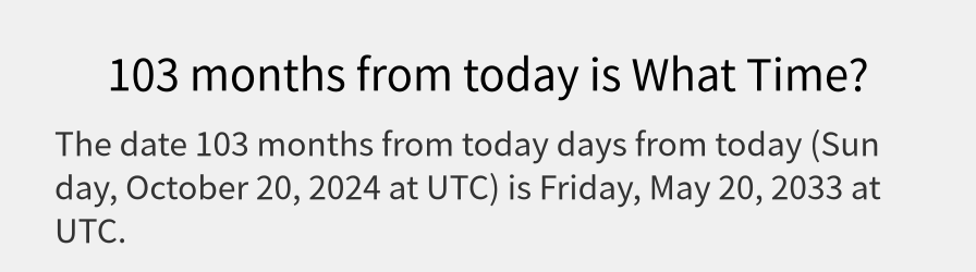 What date is 103 months from today?