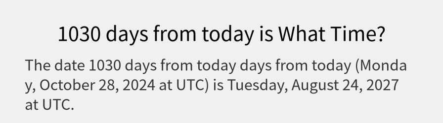 What date is 1030 days from today?