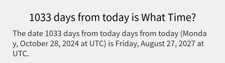 What date is 1033 days from today?