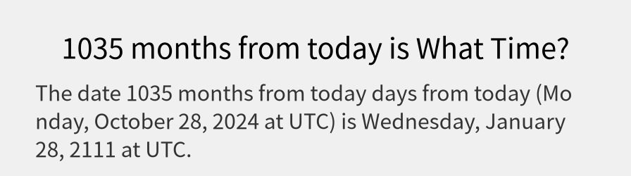 What date is 1035 months from today?