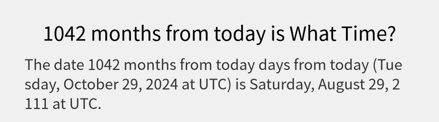 What date is 1042 months from today?