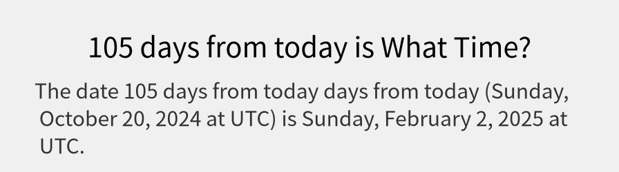 What date is 105 days from today?