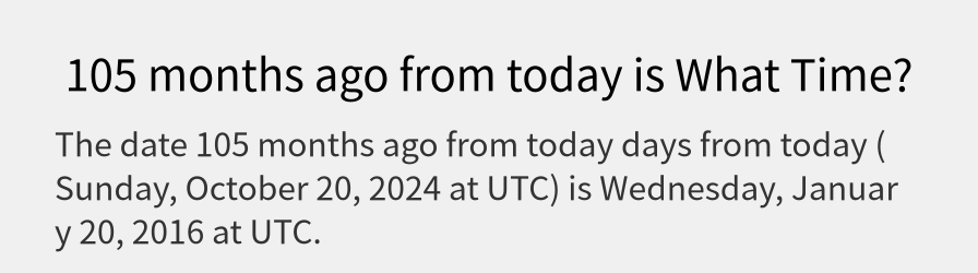 What date is 105 months ago from today?