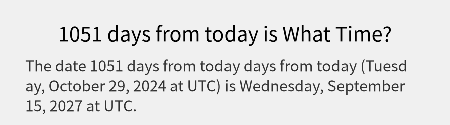 What date is 1051 days from today?