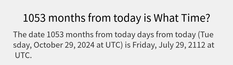 What date is 1053 months from today?