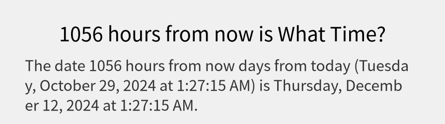 What date is 1056 hours from now?