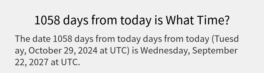 What date is 1058 days from today?