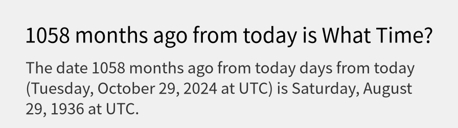 What date is 1058 months ago from today?