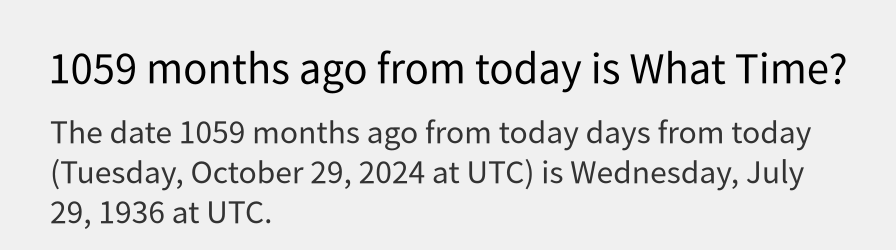 What date is 1059 months ago from today?