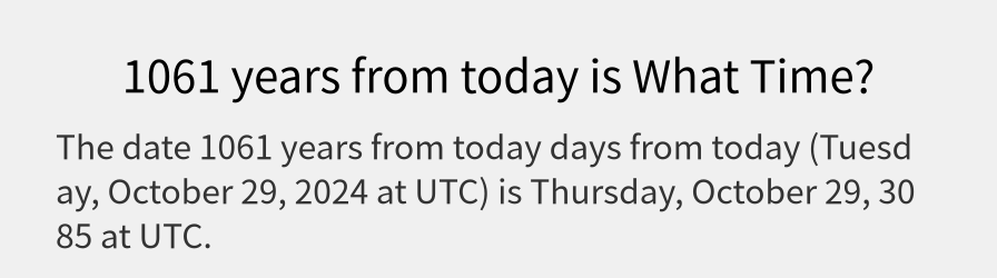 What date is 1061 years from today?