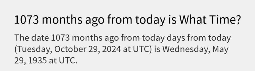 What date is 1073 months ago from today?