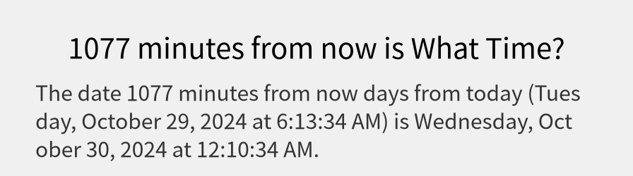 What date is 1077 minutes from now?