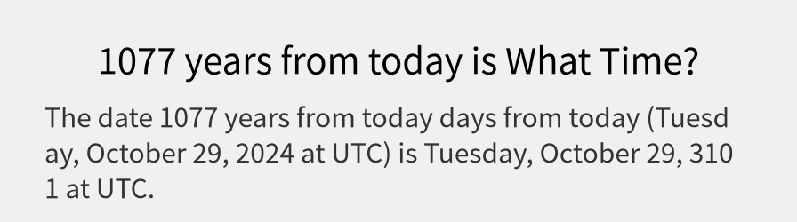 What date is 1077 years from today?