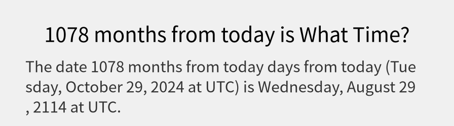 What date is 1078 months from today?