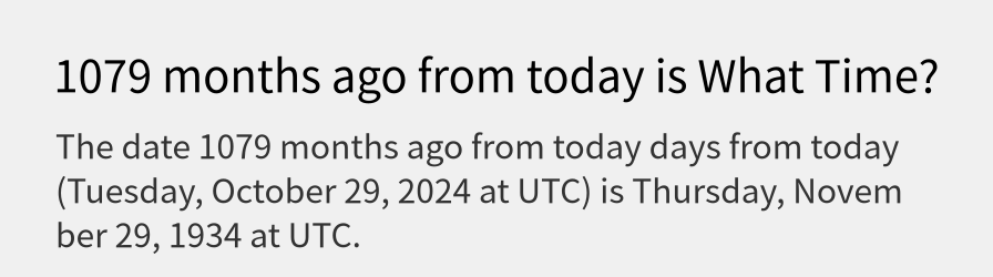 What date is 1079 months ago from today?