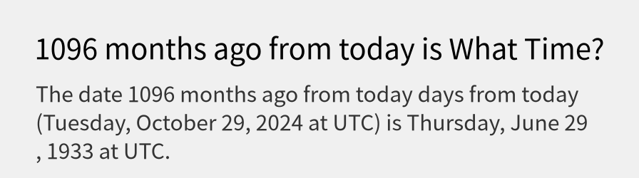 What date is 1096 months ago from today?