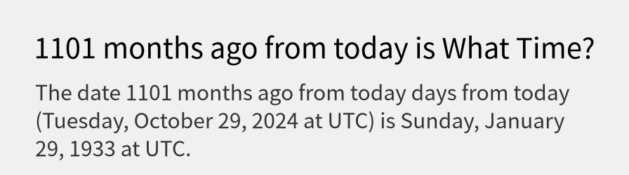 What date is 1101 months ago from today?