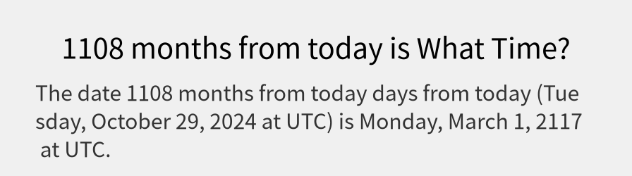 What date is 1108 months from today?