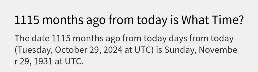 What date is 1115 months ago from today?