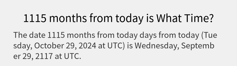 What date is 1115 months from today?