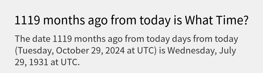 What date is 1119 months ago from today?