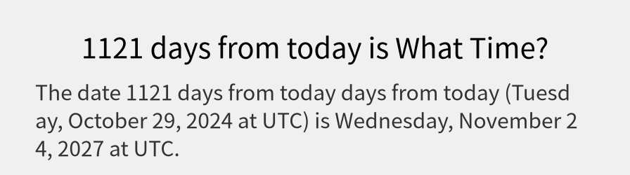 What date is 1121 days from today?