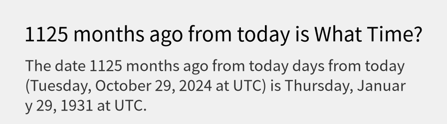 What date is 1125 months ago from today?