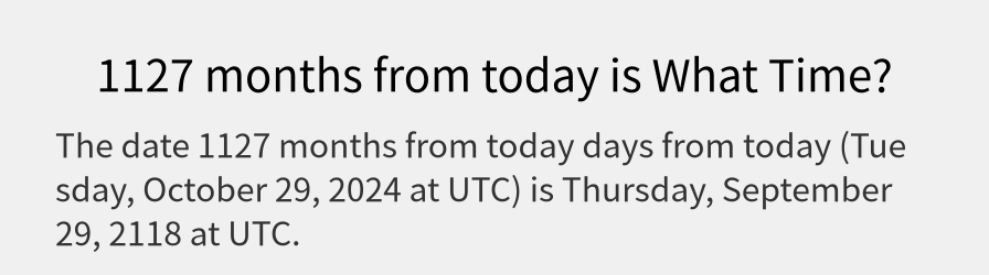 What date is 1127 months from today?