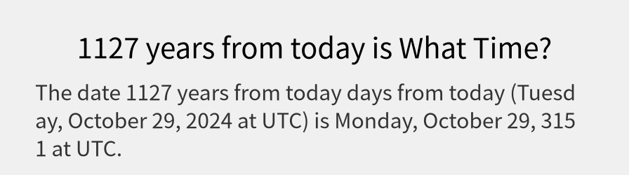 What date is 1127 years from today?