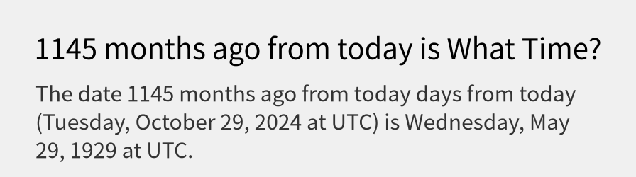 What date is 1145 months ago from today?