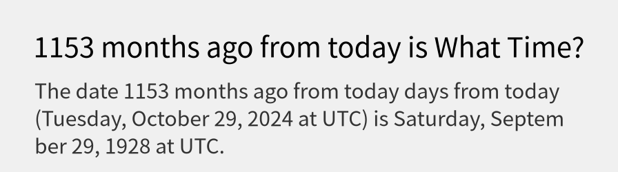 What date is 1153 months ago from today?