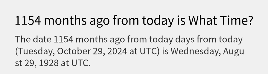 What date is 1154 months ago from today?