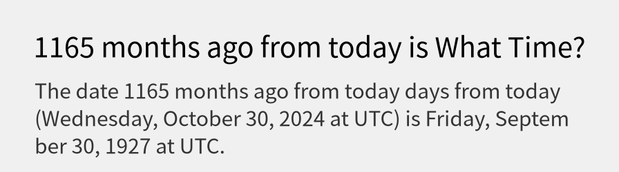 What date is 1165 months ago from today?