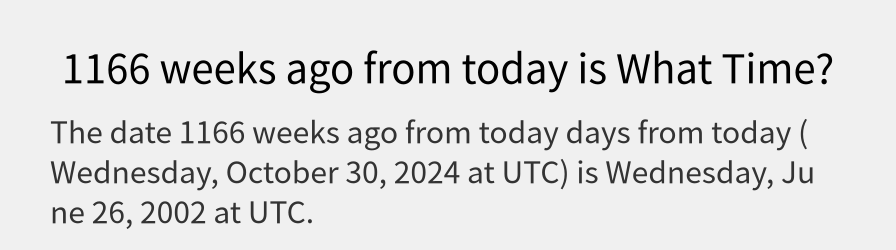 What date is 1166 weeks ago from today?