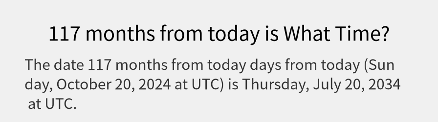 What date is 117 months from today?