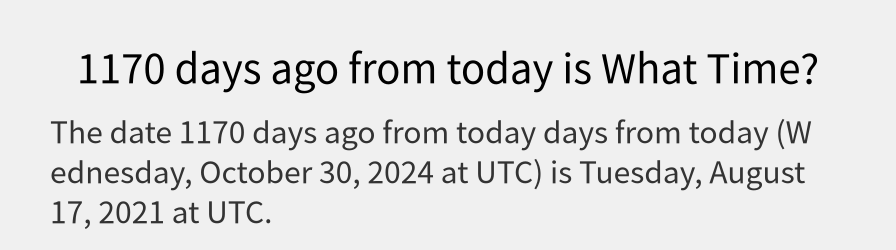 What date is 1170 days ago from today?