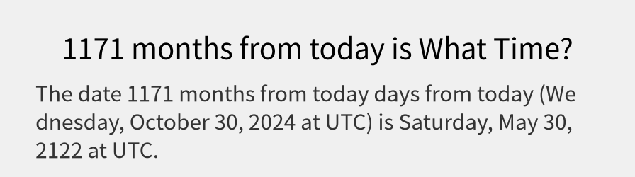 What date is 1171 months from today?