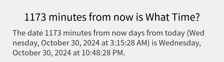 What date is 1173 minutes from now?