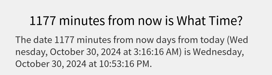 What date is 1177 minutes from now?