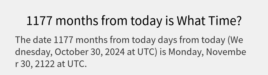 What date is 1177 months from today?